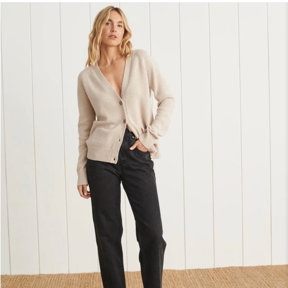 Jenni Kayne Cashmere Stanford Cardigan Oatmeal - Size Large - Picture 2 of 13